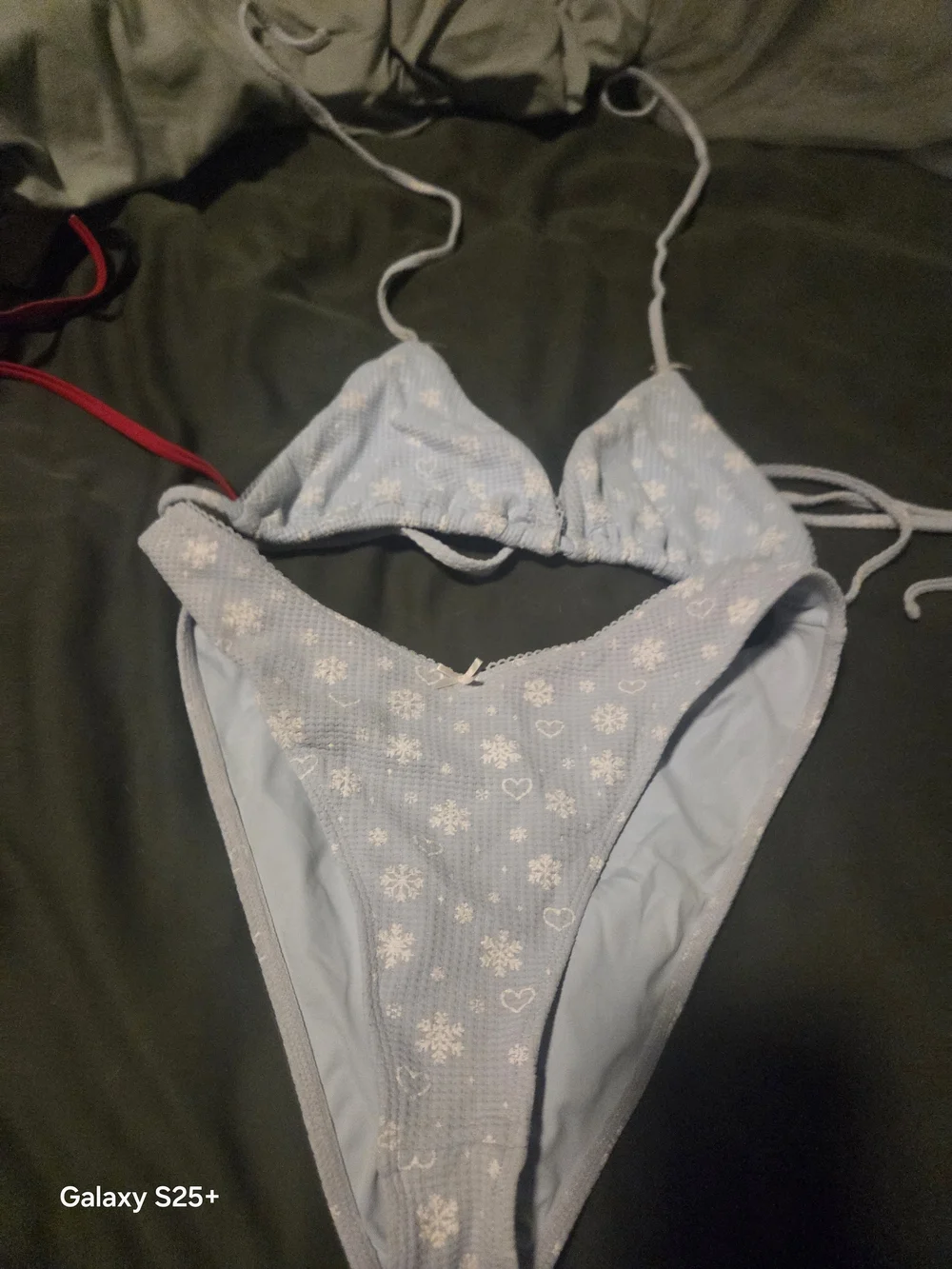Frankie's Bikinis Set Enzo Waffle Flurries Light Blue Snowflake Bikini 2piece